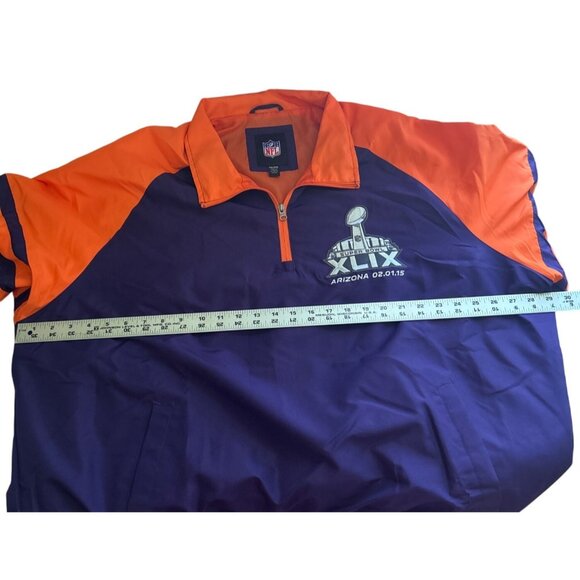 NFL Super Bowl XLIX Windbreaker Jacket Purple & Orange Quarter-Zip Pullover XXL - Picture 4 of 9
